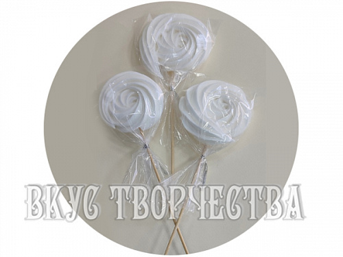 Безе спираль на палочке белое