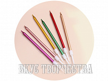 Свечи «Шайн», металлик, 6шт., 10см