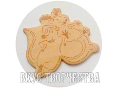 Крысята вырубка для пряников (вырубка + трафарет)
