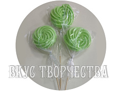 Безе спираль на палочке  зеленое