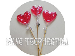 Сердце красное перламутровое леденец
