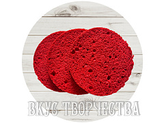 Бисквит красный бархат, 3 коржа. D-18см.