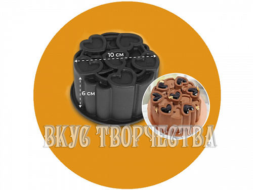 Силиконовая форма для муссовых бенто тортов "Сердца"