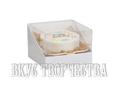 Коробка под бенто-торт, белая, 13х13х8см