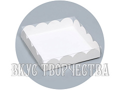 Коробка для печенья, белая 15х15х3см