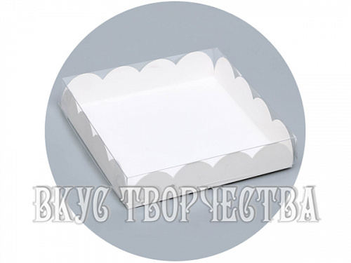 Коробка для печенья, белая 15х15х3см