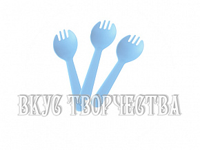 Вилка для бенто-торта голубая, 11,5см. 1шт