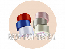 Лента атласная для обвязки коробок h-4см, 1рулон (в ассорт.)