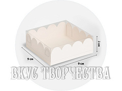 Коробка для печенья, белая, 9х9х3см