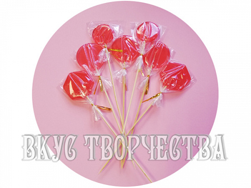 Круглый красный  леденец